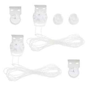 Kit de 2 Chaînes à Billes Robustes pour Stores Enrouleurs - 3,5 m Blanc