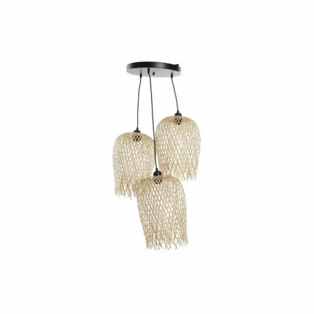 Suspension DKD Home Decor Noir Métal Marron Clair Bambou (30 x 30 x 94 cm) 219,99 €