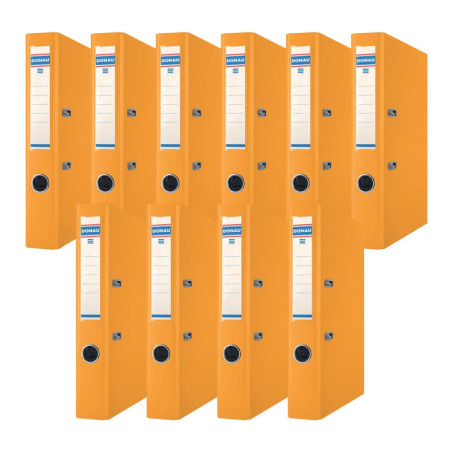 Lot de 10 Classeurs A4 Orange à Anneaux en D - OFFICER PRODUCTS