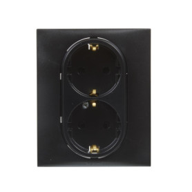 Double Prise Anthracite 2 x 2P+T 16A Niloé Step pour Installation Encastrée