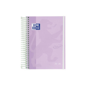 Agenda Oxford Touch 2025/2026 - 1 jour par page, couverture rigide mauve