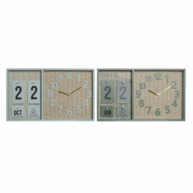 Horloge Murale DKD Home Decor polypropylène Vert Menthe Bois MDF (2 pcs) (40 x 5 49,99 €