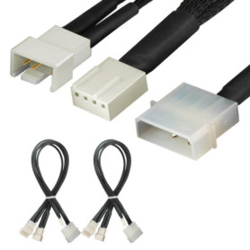 Câble Diviseur d'Alimentation Molex 4 Broches pour Ventilateurs - 2 Pack 30 cm