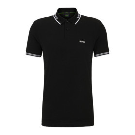 Polo Slim Fit en Coton Stretch BOSS pour Hommes - Noir