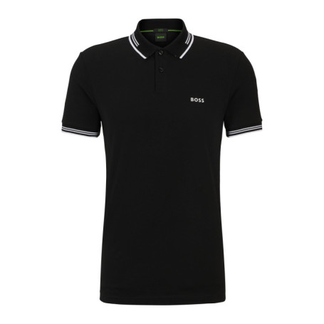 Polo Slim Fit en Coton Stretch BOSS pour Hommes - Noir