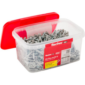 Fischer Propack SX Plus - Kit de 400 chevilles et vis 6x30 mm