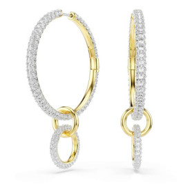 Boucles d'oreilles créoles Swarovski Dextera en cristal blanc