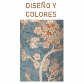 Lampe de bureau DKD Home Decor Porcelaine Bleu Orange Polyester Fleurs (35 x 35 166,99 €
