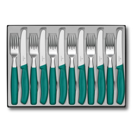 Set de Couverts Victorinox Classic 12 pièces - Lames Extra-Tranchantes en Acier Inoxydable