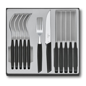 Victorinox Modern Ensemble de Couverts Noir pour 6 Personnes - 12 Pièces
