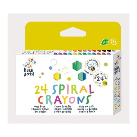 Haku Yoka Lot de 24 Crayons de Cire Colorés pour Enfants - Faciles à Saisir et Non Toxiques