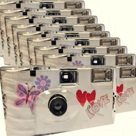 Pack de 10 Appareils Photo Jetables PHOTO PORST - Papillon avec Flash et Film