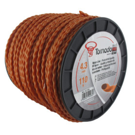 Fil Nylon Orange 4,3mm - Bobine 110m pour Outils de Jardin