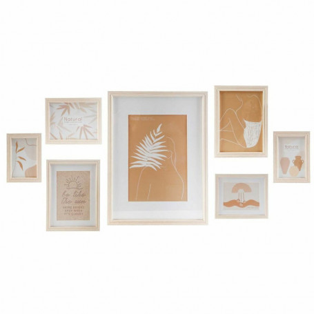 Porte photos mural DKD Home Decor Verre Naturel Marron Moderne Bois MDF (32,5 x 56,99 €