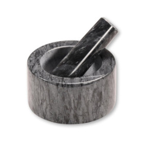 Mortier en Marbre KESPER - Ø 13 cm, Gris Foncé pour Épices et Pâtes