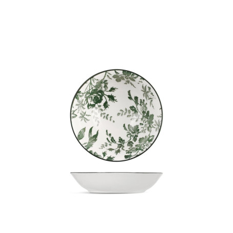 Set de 6 Assiettes à Soupe Margaret en Porcelaine Verte - 20 cm