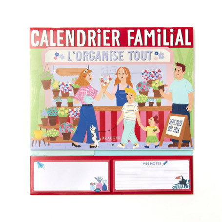 Organiseur Familial Mural DRAEGER PARIS 1886 - 28x28 cm avec 18 Fiches Mensuelles