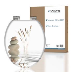 Abattant WC Wellness en MDF avec frein de chute - Blanc et Résistant