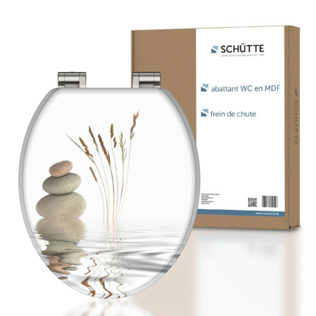 Abattant WC Wellness en MDF avec frein de chute - Blanc et Résistant