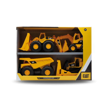 Pack de 4 Véhicules de Construction CAT - Camion, Chargeur, Excavatrice, Bulldozer