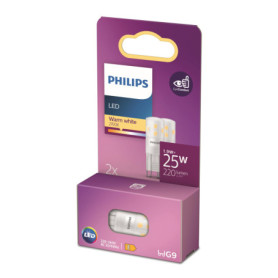 Ampoule LED Philips G9 - Équivalent 25W Halogène, Blanc Chaud 2700K, Pack de 2