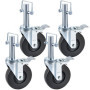Roulettes Pivotantes en Caoutchouc VEVOR 12 cm avec Double Verrouillage - Lot de 4