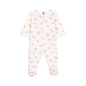 Pyjama Bébé en Molleton Doux avec Imprimé Cœurs - Petit Bateau