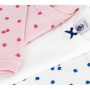 Lot de 3 bodies manches longues en coton imprimé pommes pour bébé - Petit Bateau