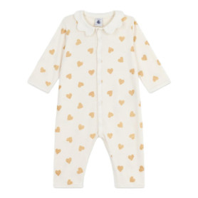 Pyjama Bébé Petit Bateau en Coton Imprimé Cœurs Dorés