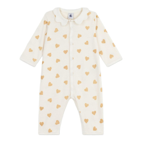 Pyjama Bébé Petit Bateau en Coton Imprimé Cœurs Dorés