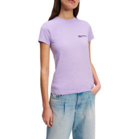 T-Shirt Slim Lavande Femme avec Logo KLJ de Karl Lagerfeld Jeans