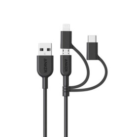 Câble Anker PowerLine II 3-en-1 pour iPhone et Android - 0,9m