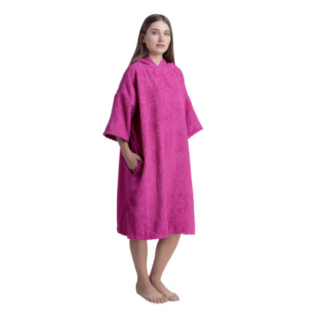 Poncho de Surf à Capuche en Coton pour Adultes - Peignoir de Bain Rose