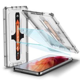 Spigen EZ Fit Verre Trempé pour Samsung Galaxy S21 - 2 Pièces, Protection 9H
