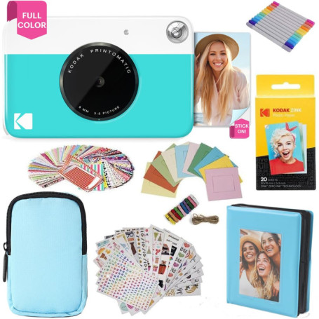 KODAK Printomatic Appareil Photo Instantané avec Accessoires - Bleu