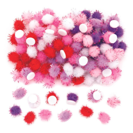 Pompons Scintillants Auto-Adhésifs - 150 Pièces pour Arts Créatifs