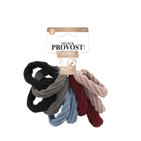 Lot de 10 Élastiques Mousse Torsadés Franck Provost - Assortiment de Couleurs