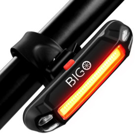Lampe Arrière Vélo USB Rechargeable BIGO - 100 Lumens, 6 Modes, Étanche