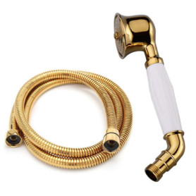 Pommeau de Douche Rétro Doré avec Tuyau Flexible en Laiton