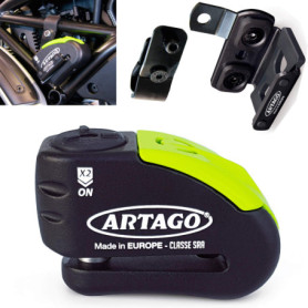 Antivol Bloque-Disque Artago 30X5 avec Alarme 120db pour Moto
