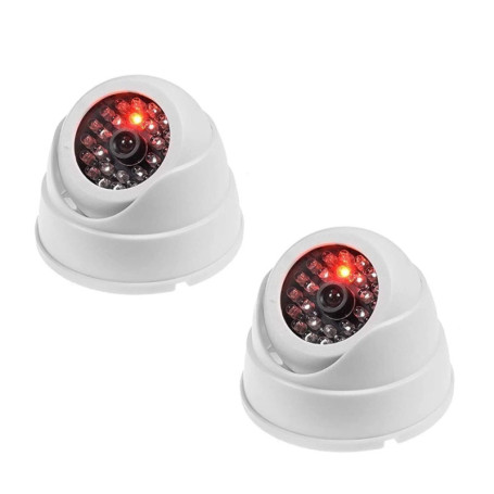 JZK Lot de 2 Caméras Factice de Surveillance avec LED Clignotantes - Sécurité Maison