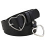 Ceinture en cuir noir AWOCAN avec boucle en cœur pour un style tendance