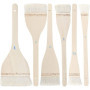 Lot de 6 Pinceaux Plats en Poils de Chèvre pour Aquarelle