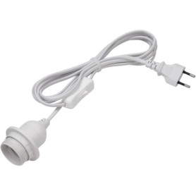 Douille E27 avec Interrupteur 3,5 m - Blanc pour Projets de Bricolage