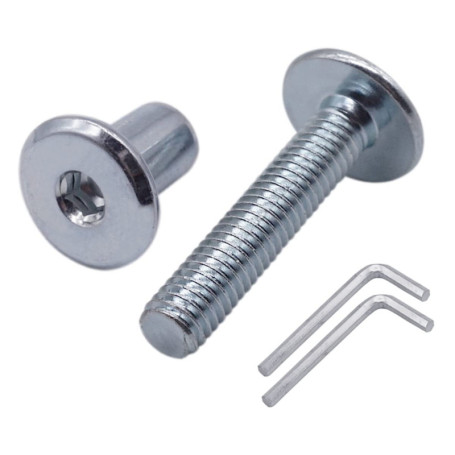 Lot de 10 boulons de raccordement en acier zingué M6 x 35 mm avec écrous