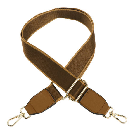 Bretelle Ajustable en Cuir Marron avec Crochets Métalliques pour Sac