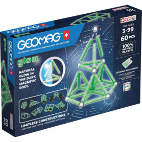 Geomag Glow - Jeu de Construction Magnétique Phosphorescent de 60 Pièces