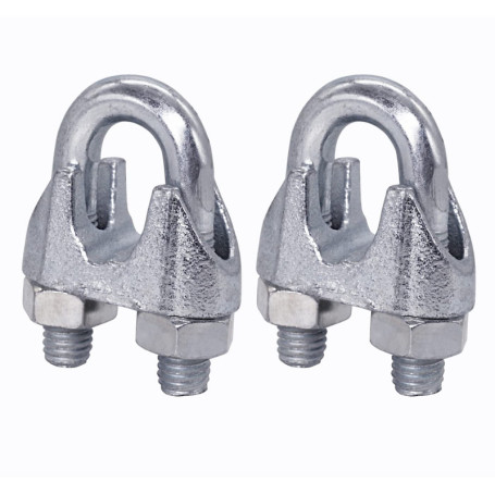 Lot de 2 Serre-Câbles M10 en Acier pour Câbles de Ø 14 mm