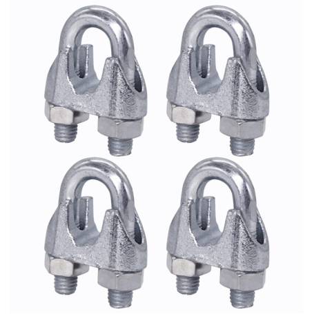 Lot de 4 serre-câbles M12 en acier pour câbles de 16 mm