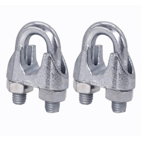 Lot de 2 colliers de serrage M14 en acier pour câbles Ø 22 mm